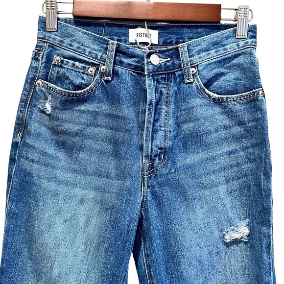 PISTOLA Charlie High Rise Classic Straight Ankle Denim Jeans sz 25 Womens Aurora - Picture 2 of 8